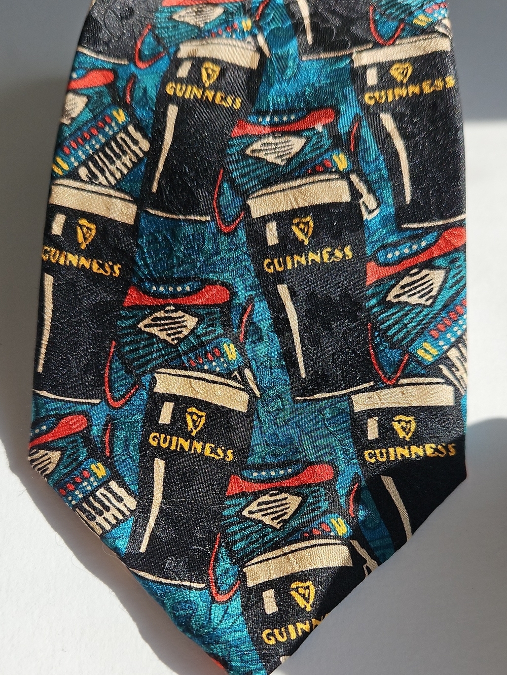Vintage Pure Silk Guinness Novelty Necktie Beer Lovers